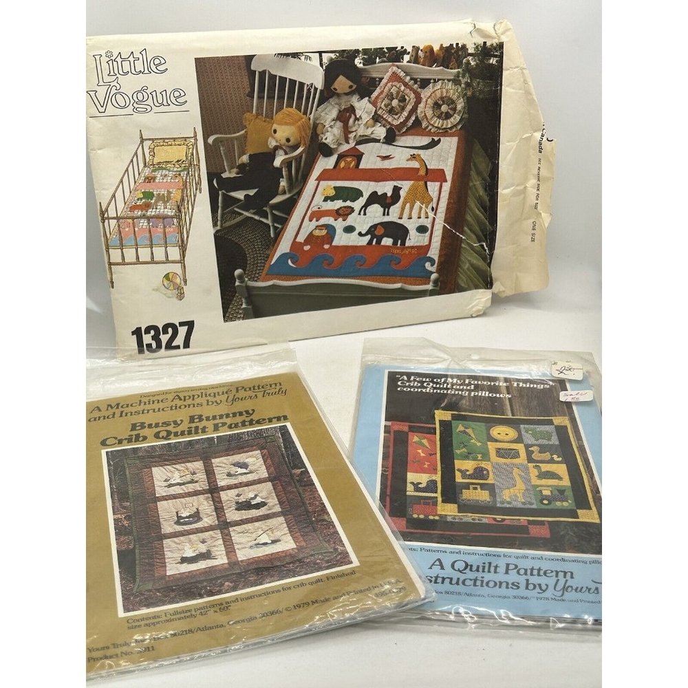 vintage quilt patterns Lot Of 3 The Ark Busy Bunny Favorite Things